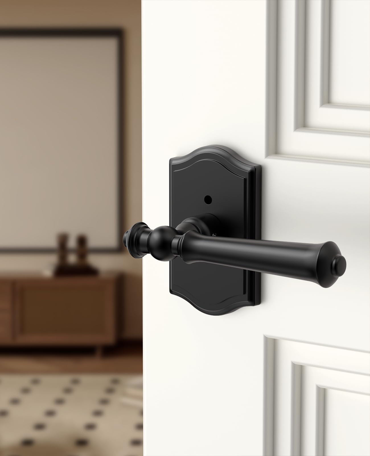 Matte Black Privacy Door Handles - Keyless Entry -2 Matte Black Privacy Door Handles - Keyless Entry -2