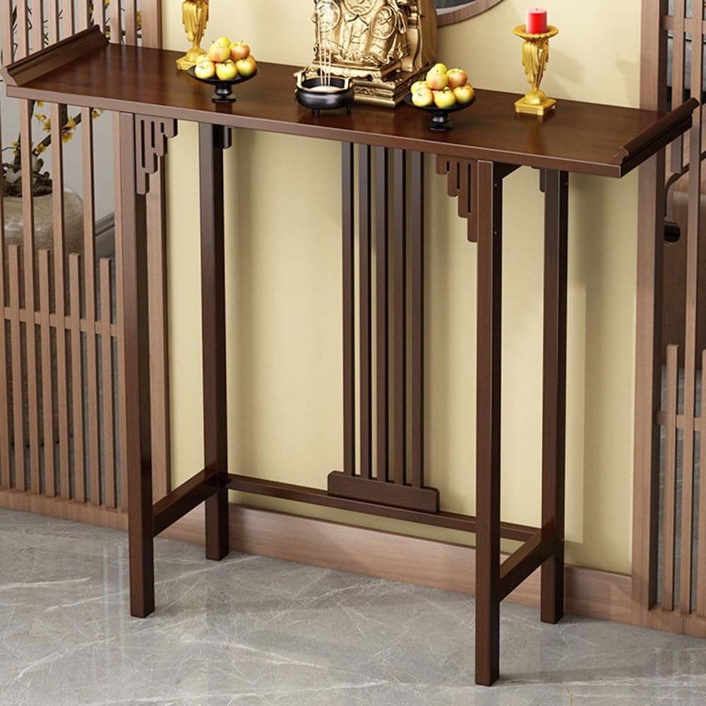 Tavola d'altare cinese Consolle da Altare in Legno Elegante Culto Orientale | Banco da meditazione(Grande)