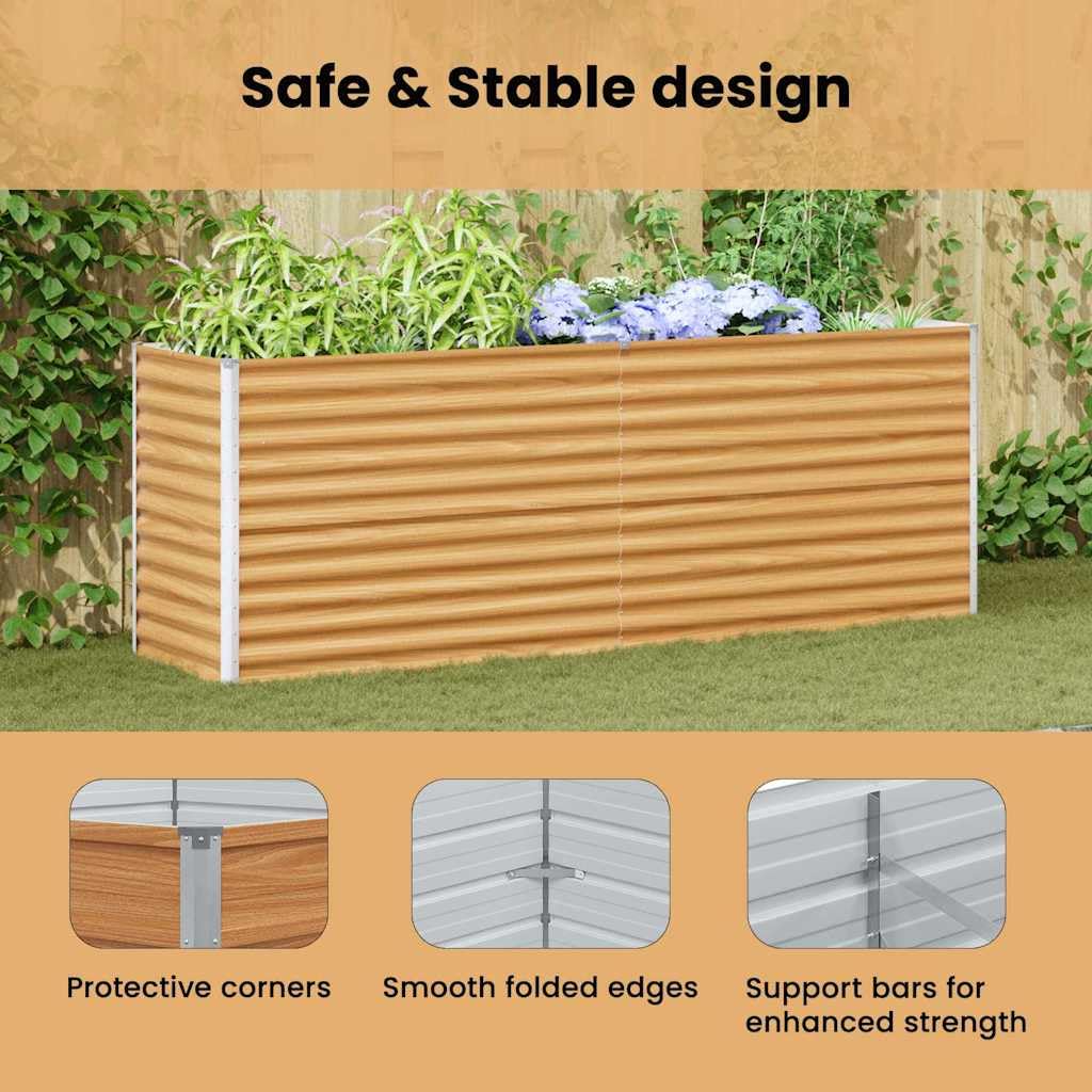 vidaXL Jardinière surélevée 390 x 50 x 68 cm Acier galvanisé, Bac à Fleurs pour Jardin et terrasse, Plats en Acier durables, déco extérieure pour espaces urbains