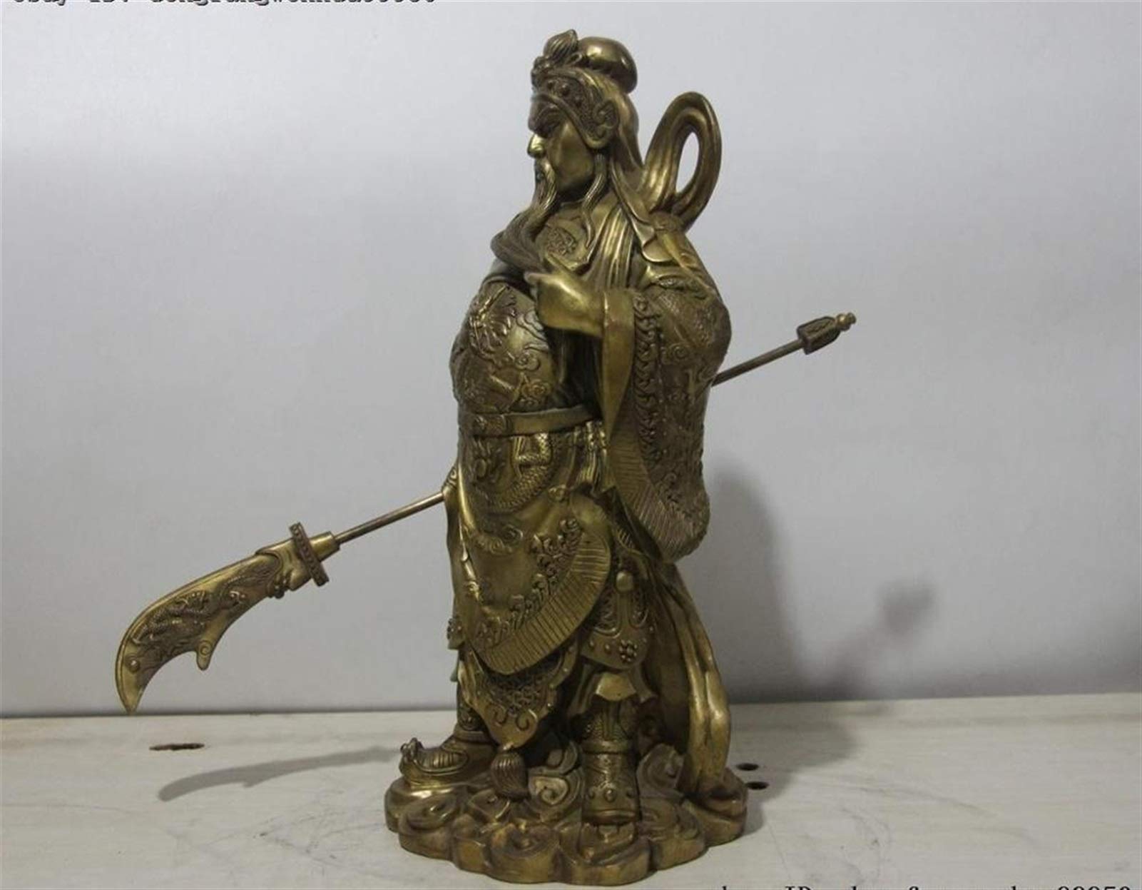 Poignée De Porte Dragon Chinois – Laiton Fait Main – Noir Et Vert – Moderne