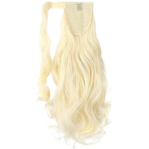 Miniatura 9 de FELENDY Extensión de cola de caballo con clip de 18 pulgadas, ondulado, rizado, envolvente, cola de caballo, resistente al calor, pelo largo