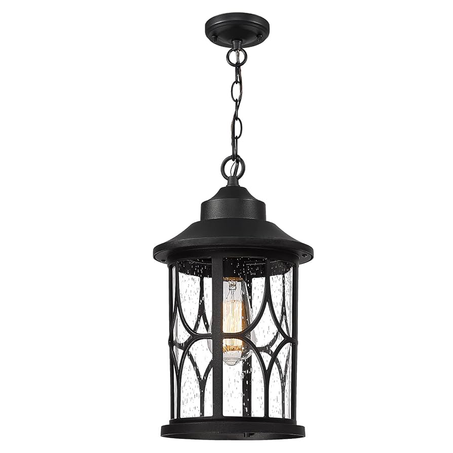 zeyu Outdoor Hanging Light Fixture - 15 Inch Farmhouse