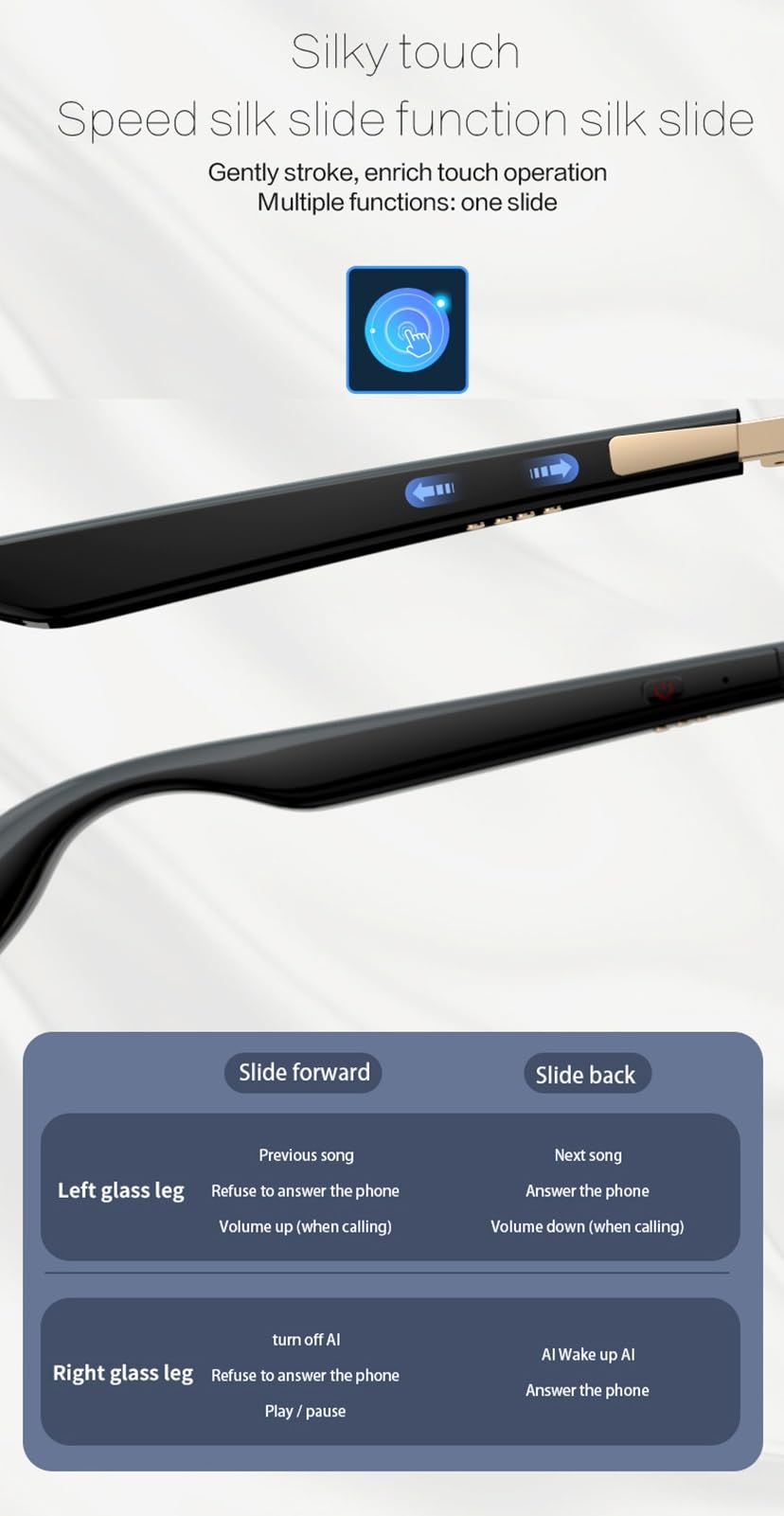 5.3 Occhiali intelligenti accoppiati Bluetooth IP67 Impermeabili per chiamate in vivavoce e musica Occhiali da sole con protezione UV esterna...