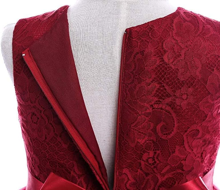 Weileenice Big/Little Girls Lace Bridesmaid Dress Flower Girl Kids Princess Formal Holiday Tulle Party Dresses - Image 3