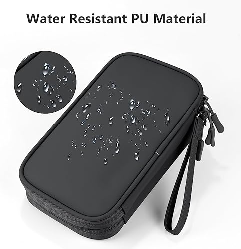 Miniatura 5 de DDgro Cables - Organizador de viaje para hombres y mujeres, para organizar y almacenar accesorios tecnológicos, cables electrónicos (negro, PU-M)