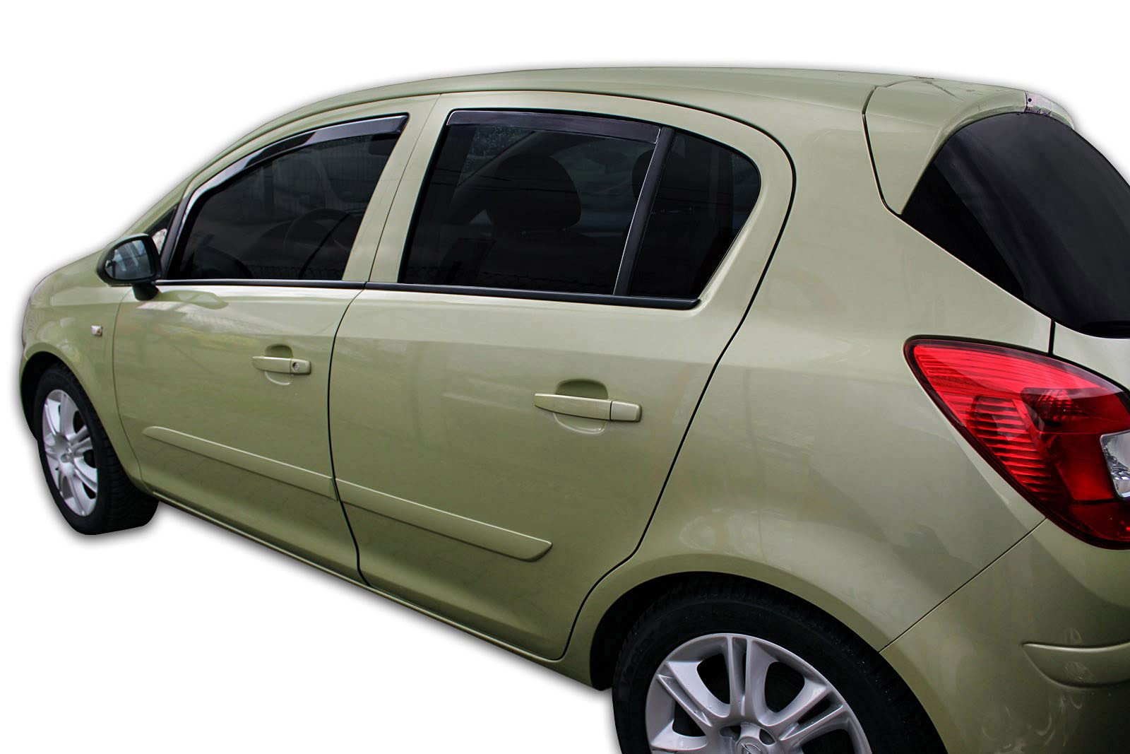 SCOUTT J&J Automotive GP Windabweiser passend für Opel Corsa D/E 5-Türer 2006-2019 4tlg, Vorne und Hinten Regenabweiser Passform Getönt Schwarz
