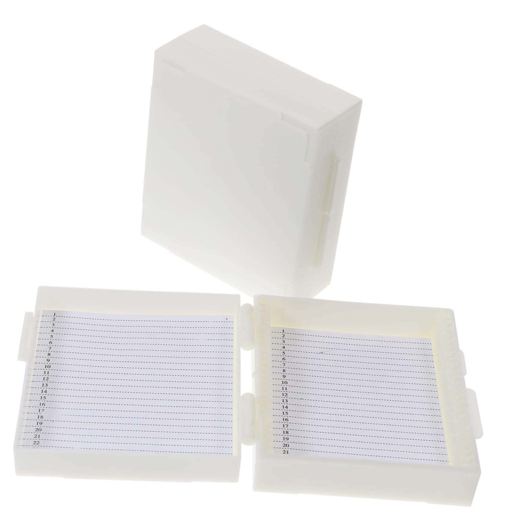 KICHOUSE Microscope Slide Holder Box Plastic Slide Storage Serial Number Slots Color