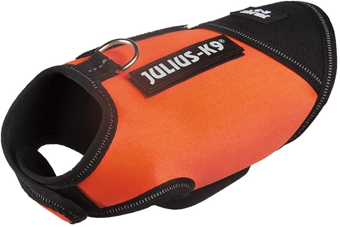 Julius-K9 IDC Neoprene Dog Jacket, Size: Baby 1, Black and UV Orange, 3XS / Baby 1