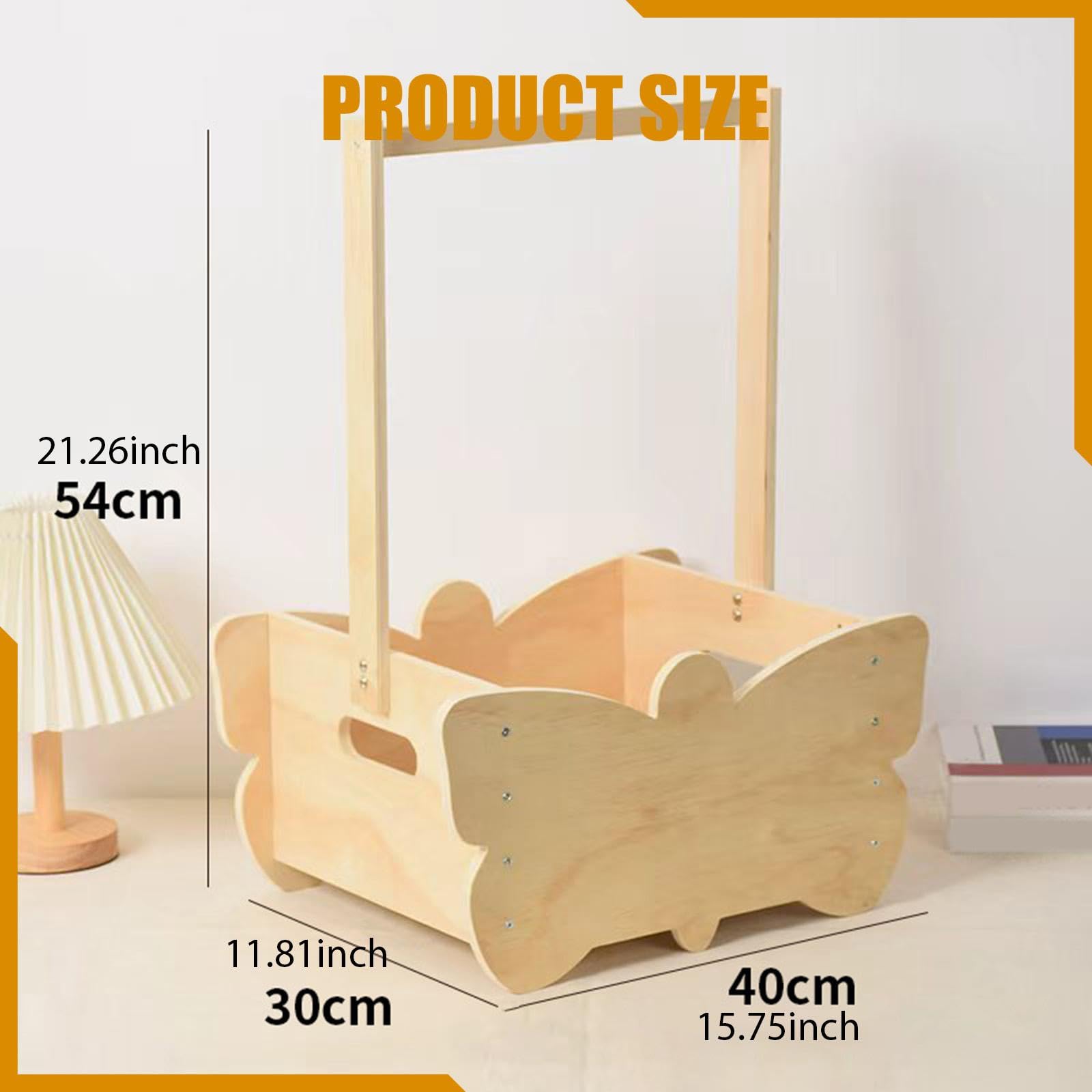Amagogo Armario de Madera para Shower, Cesta de Almacenamiento, Cesta de Regalo, Caja de Bienvenida con asa para Baberos, Padres, Trajes de niño y niña