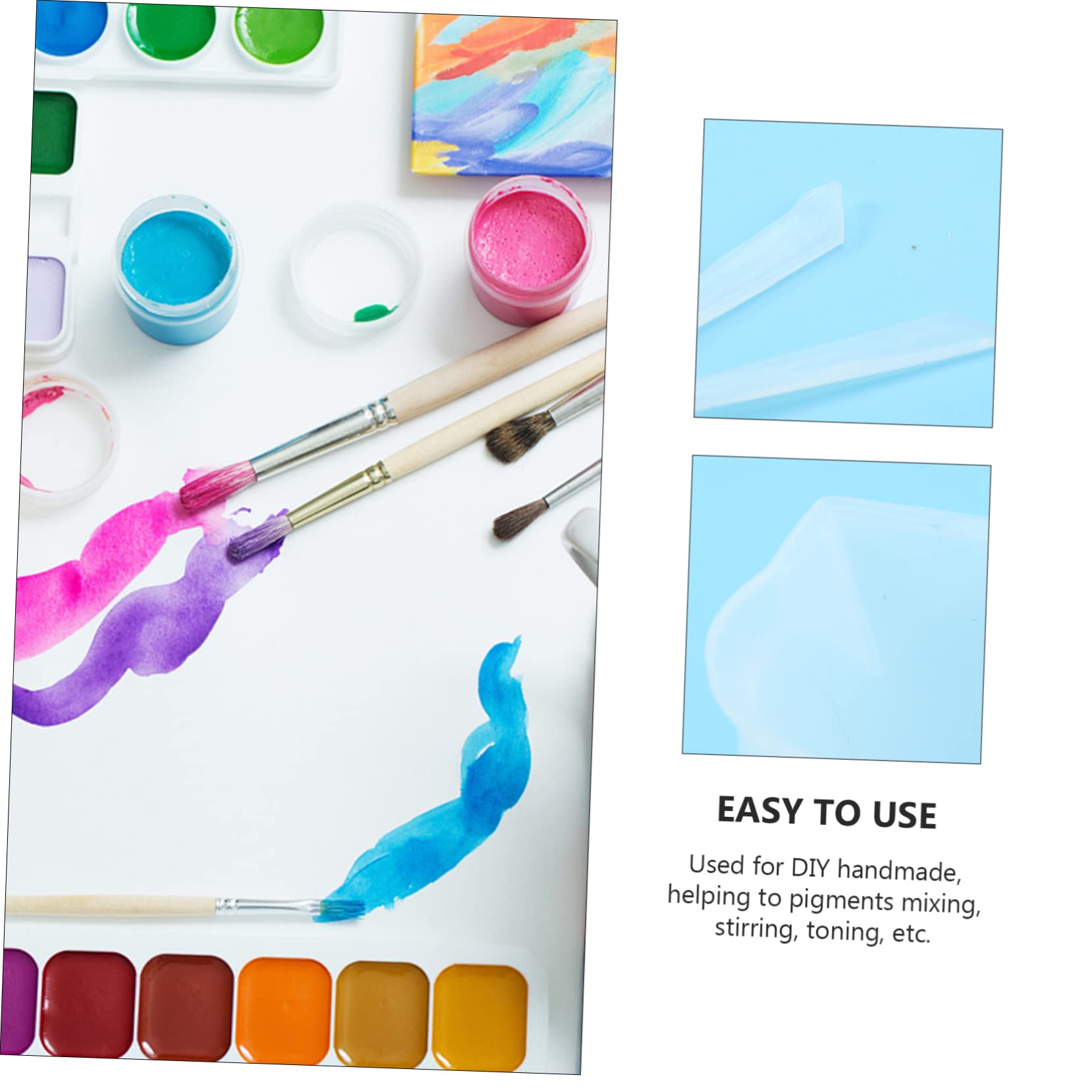 STOBOK 8 Pcs Glue Tool Pigment Mixing Cup Stirring Rod Pigments Mixing Pigment Toning Cup Pigment Stirring Cup Pigment Coloring Cup Colour Mixing Cup Stir Bar White re-usable