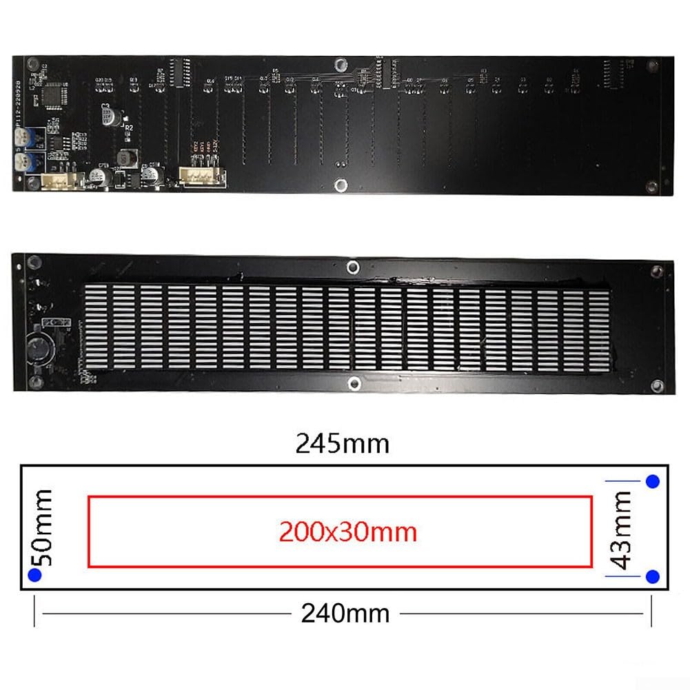 SPORTARC Audio-Level-LED-Anzeige, Musikspektrum-Anzeige, für DSP-Equalizer, Musik-Audio-Spektrum-Analysator, VU-Meter, Audio-Pegel, LED-Display, USB (ohne für DSP)