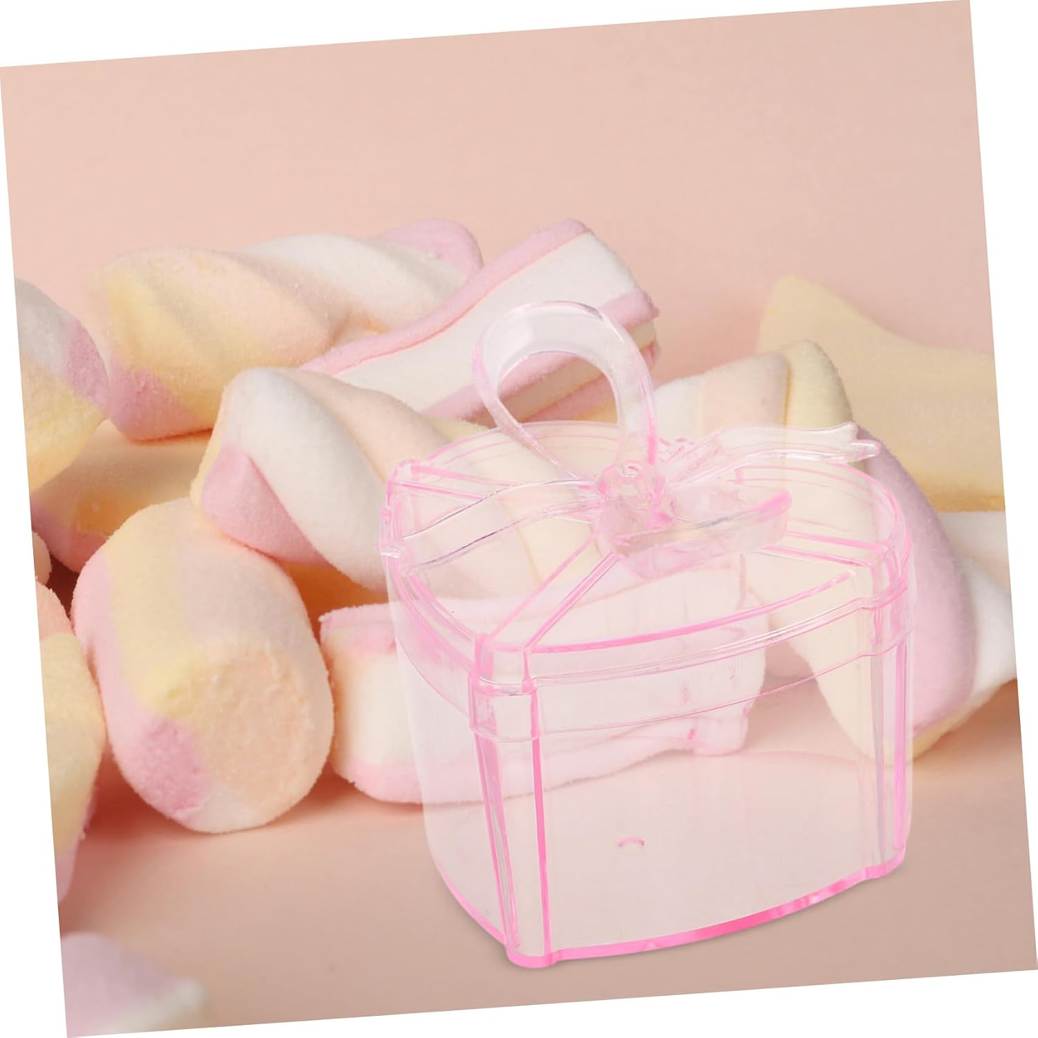 GLEAVI 12pcs Heart-shaped Plastic Gift Box with Bow Knot and Lid, Sturdy and Lightweight Jewelry Tray Holder for Valentine's Day, Party, and DIY Small Food Storage Container image 5