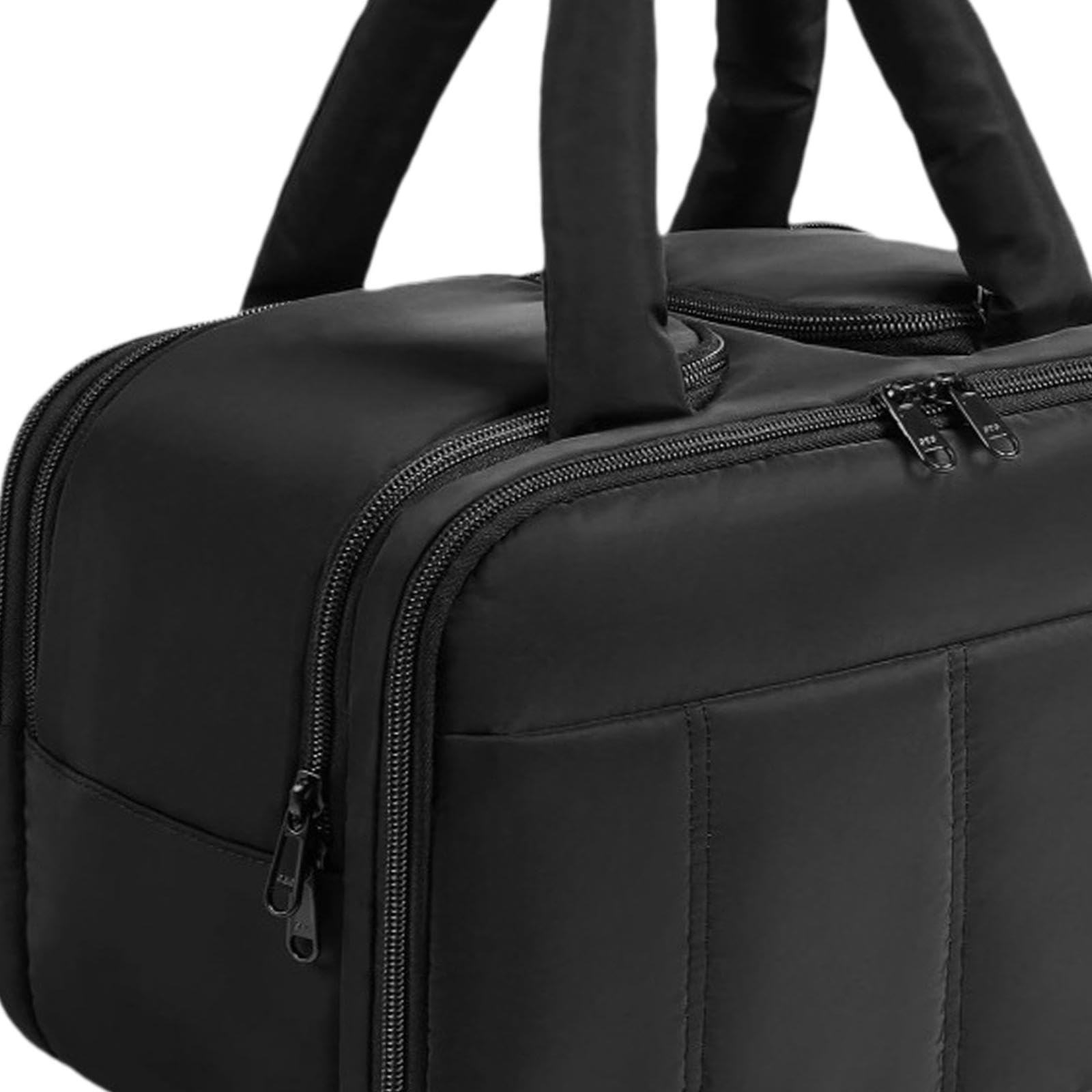 Neceser Organizador de Maquillaje, Bolsa Impermeable con Compartimento Y Cremallera, Poliéster, Apto para Mujeres Y Hombres, Negro