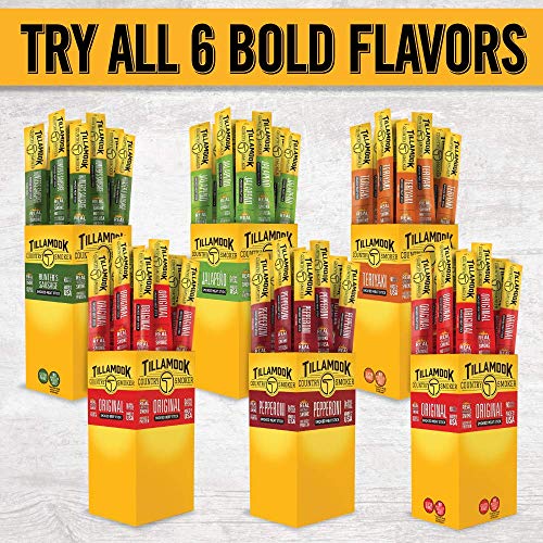 Tillamook Country Smoker Real Hardwood Smoked Sausages, Hunter's Sausage, 1.44 Ounce, 24 Count #TOP1