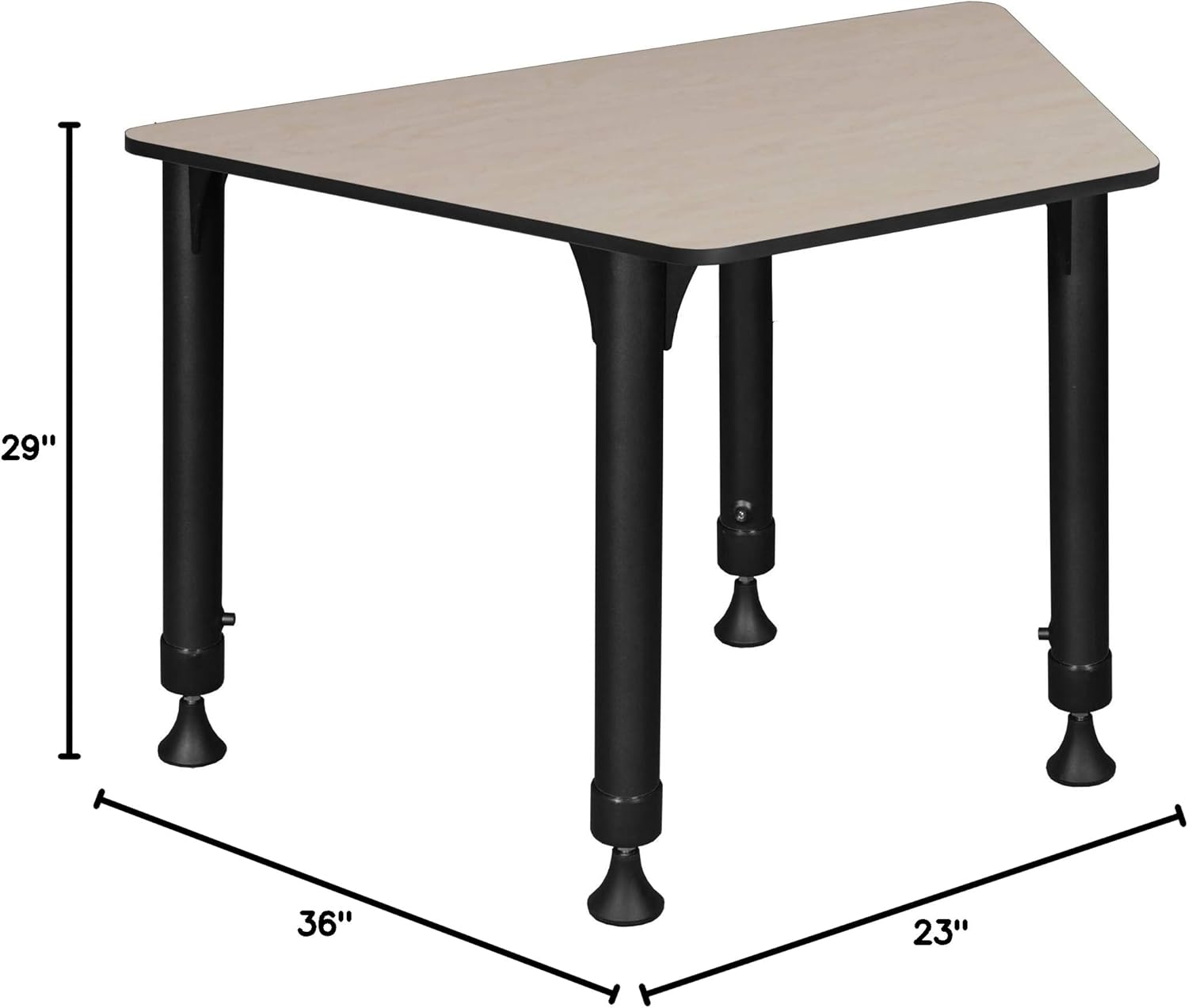 Regency 36 x 23 x 19 in Trapezoid Height Adjustable Kids Learning School Desk- Maple