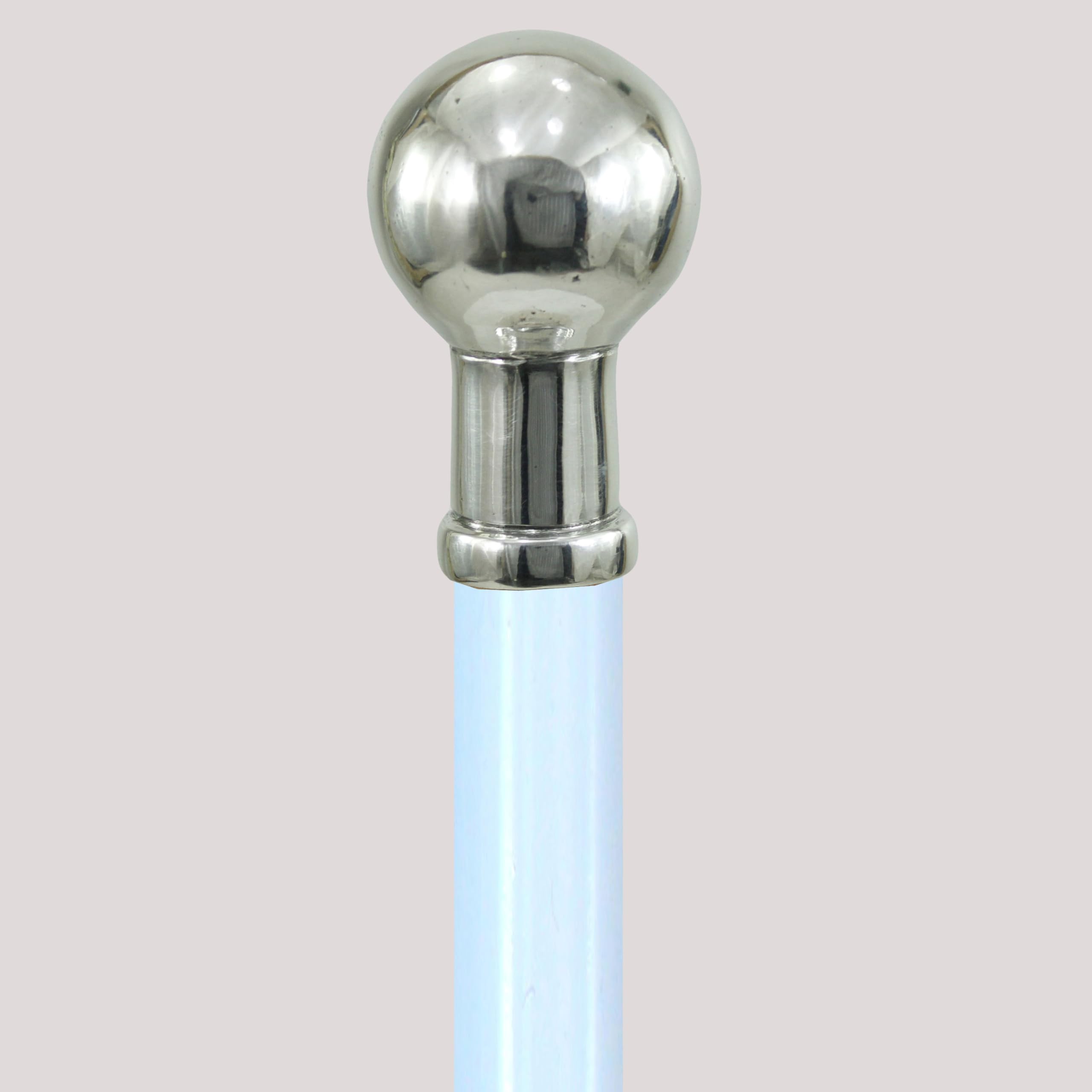 Bastón de Paseo con Bola Elegante para Ceremonias | Bastón de Paseo de Madera y Peltre Personalizado, Fabricado en Italia por Cavagnini.
