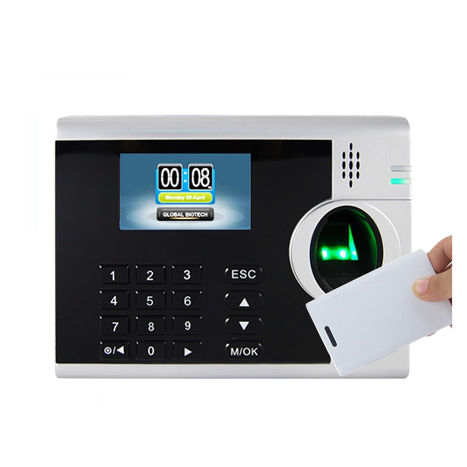 Zegar czasu, ZK XM218 3-calowy kolorowy ekran System Odcisk palca Czas obecności Clockc USB TCP/IP Biometryczny rejestrator czasu odcisków palców(XM218-IC,A_PLUG)