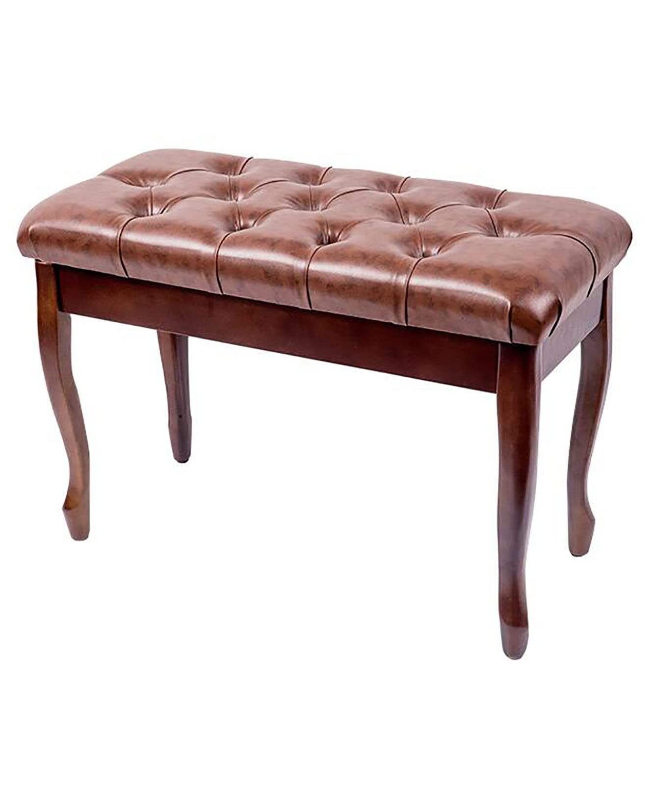 sdneNest Banco de piano de cuero con caja de almacenamiento, banco para teclado, color marrón teca, 76 x 35 x 49 cm