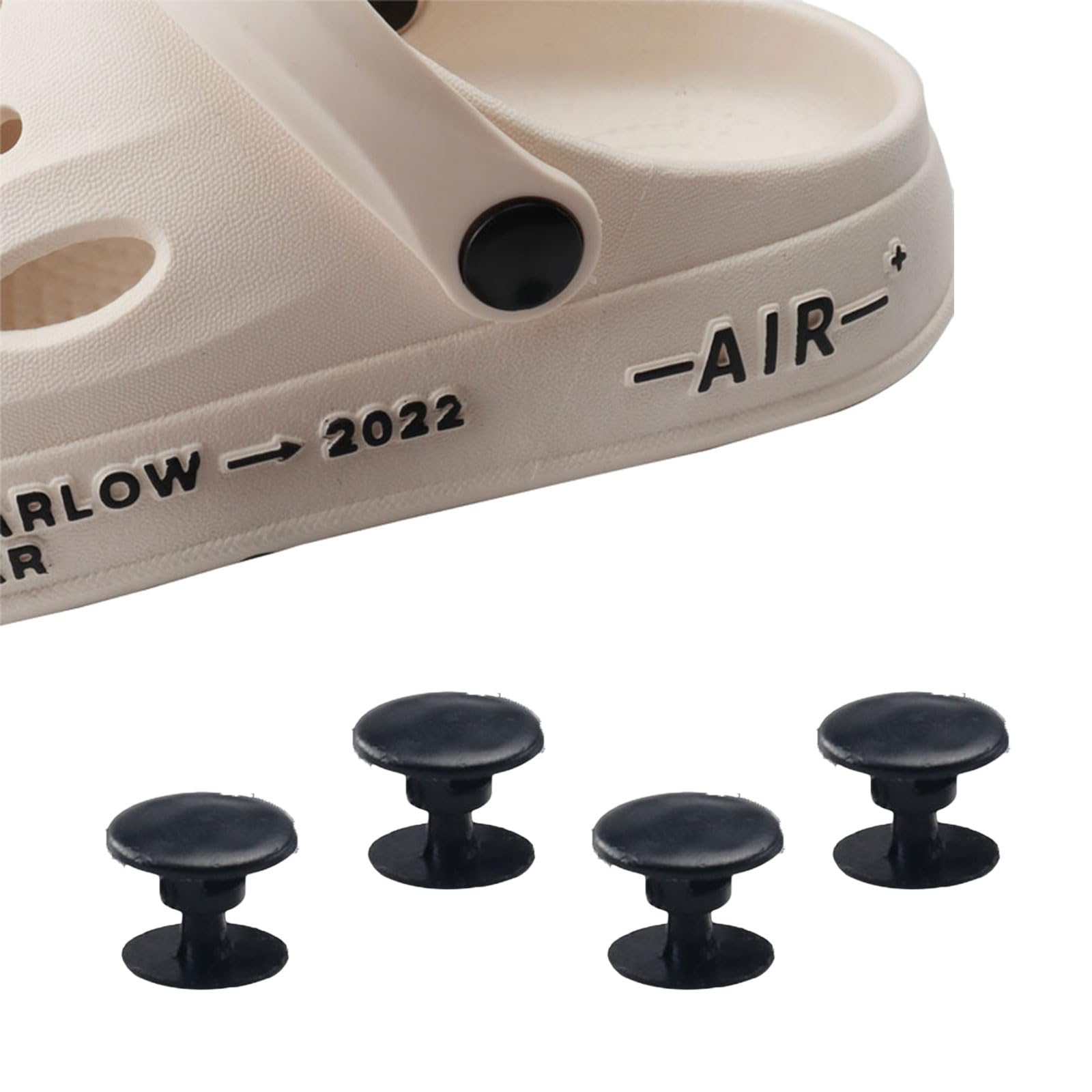 Jezioro8Pcs Rivets Resin Easy DIY Fix and Replacement for Plastic Shoes Crocs Compatible Durable Pop Rivet Button Buckles Fasteners Set for Repairing, Upgrading, and Refreshing Your Footwear Tool,Black