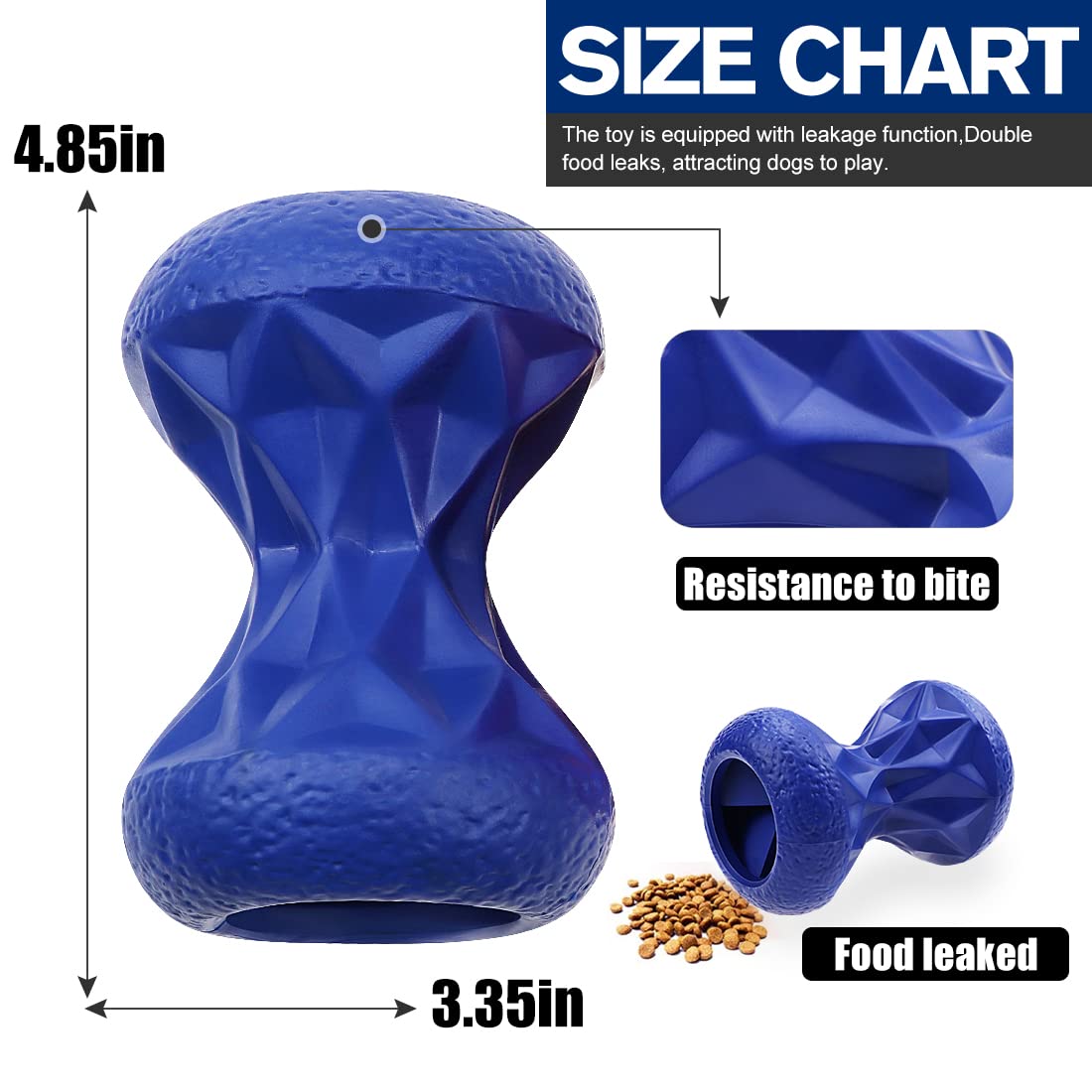 Cane Ossa Aggressive Chewers Super Dog Toys Hard Chew per Cani Giocattolo Osso, Gomma Naturale Trapelato Manubri