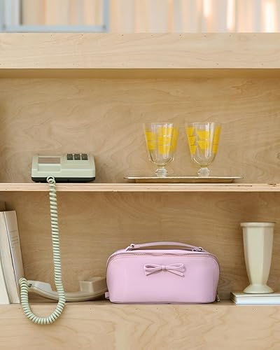 Miniatura 114 de EACHY - Bolsa de maquillaje de viaje, bolsa de cosméticos de gran capacidad para mujeres, portátil, impermeable, bolsa de aseo plana abierta