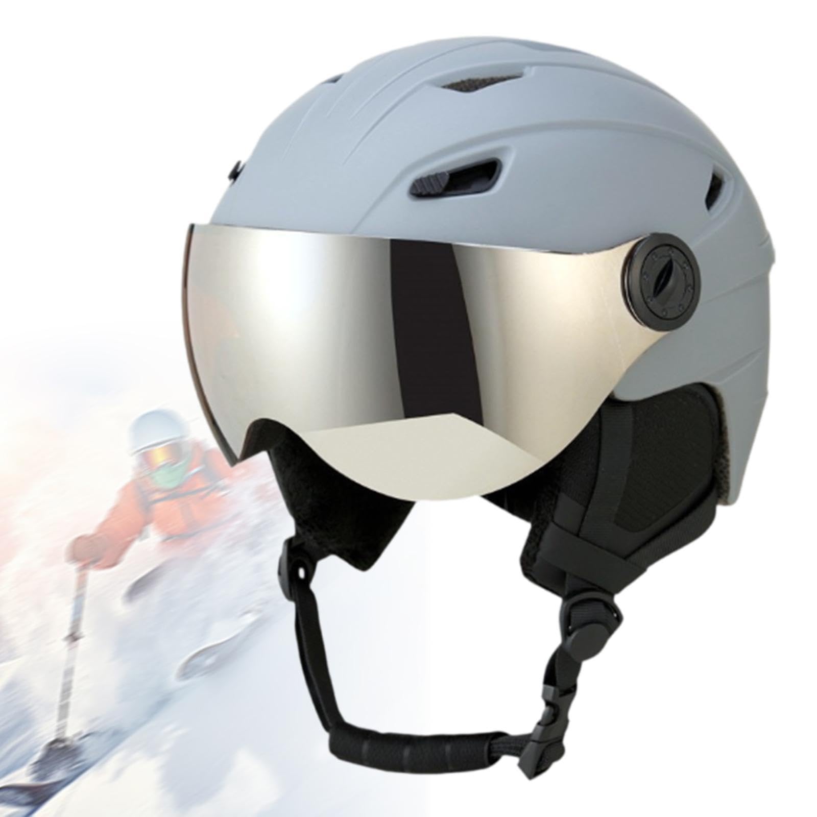 Perfeclan Skihelm, Snowboardhelm für Männer, Frauen und Teenager, Skateboard-Helm, stoßfest, Schneehelm mit integriertem Visier