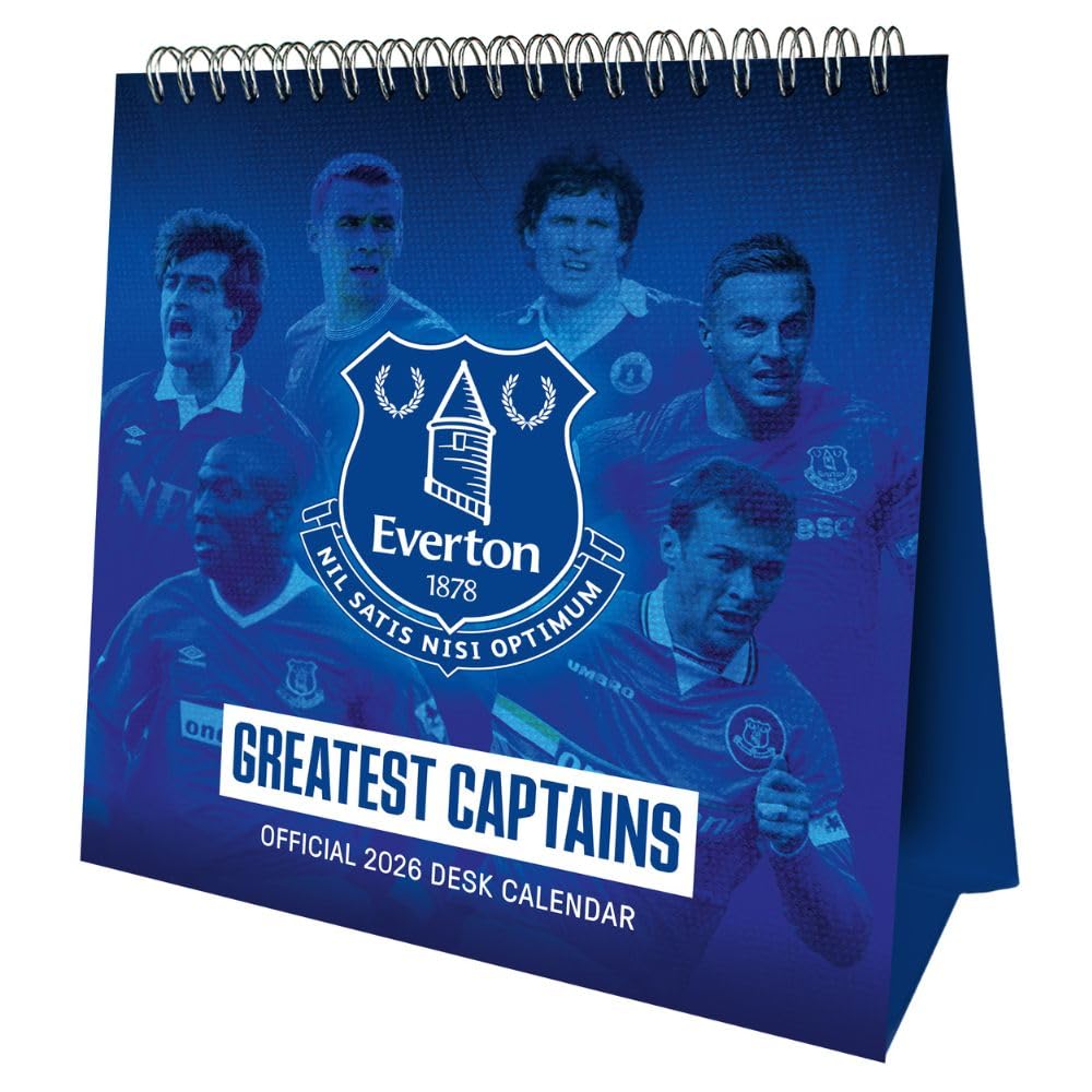 Everton FC, Greatest Captains Easel Desk Calendar 2026