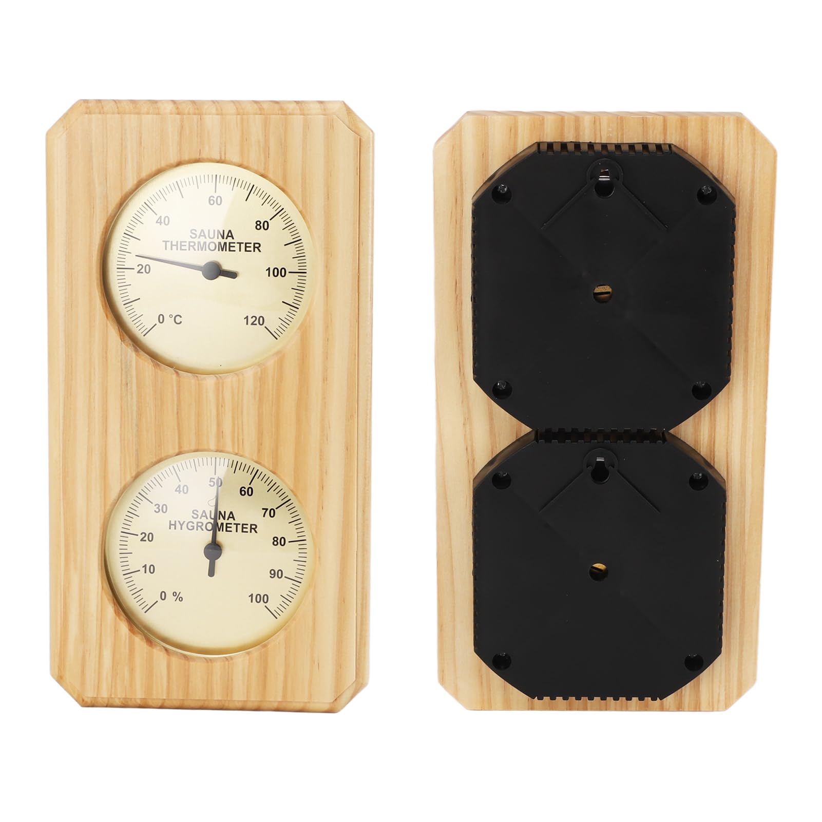 Hygrothermographe de Sauna en Bois, Thermomètre et Hygromètre D'ambiance, Mesure de l'humidité et de la Température