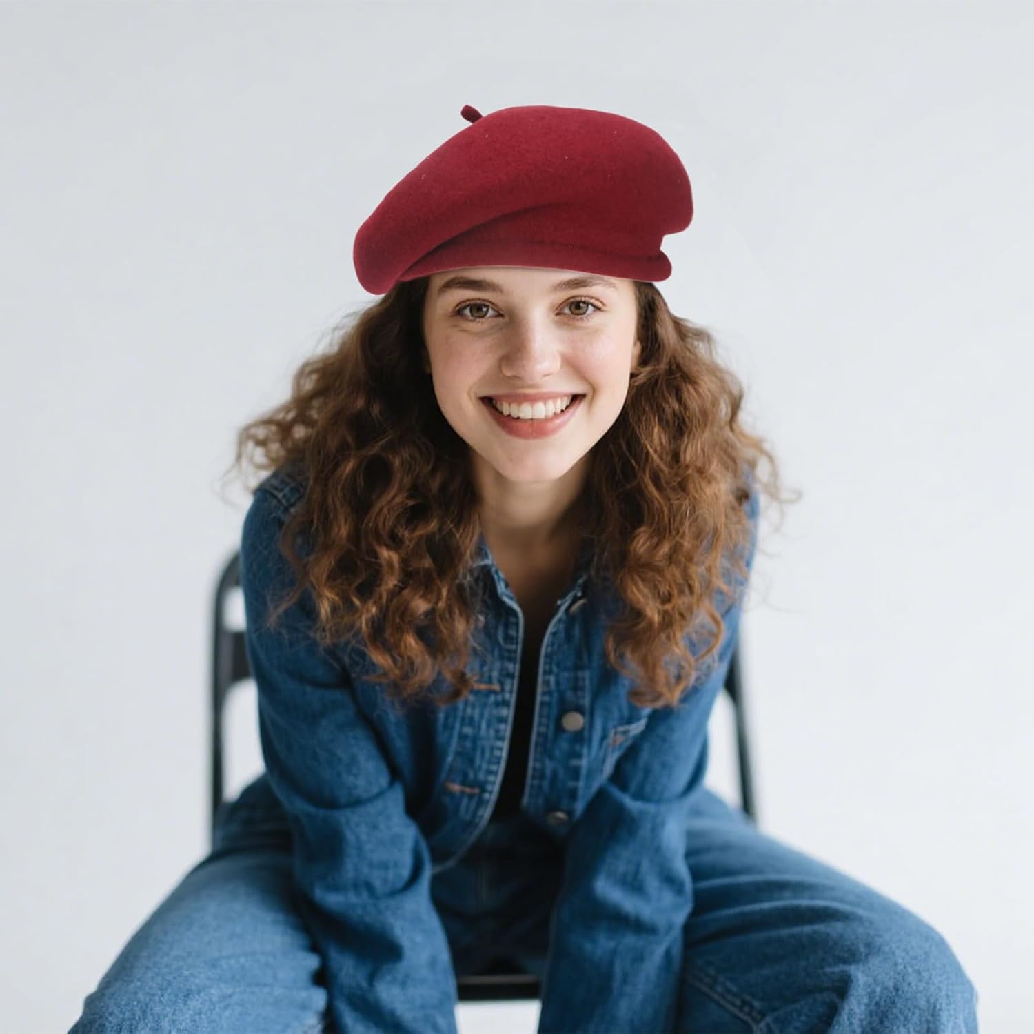 100% Wool Beret Hats for Women Men,Classic French Hat,Adjustable Headband, Handmade Rolled Brim. - Image 6