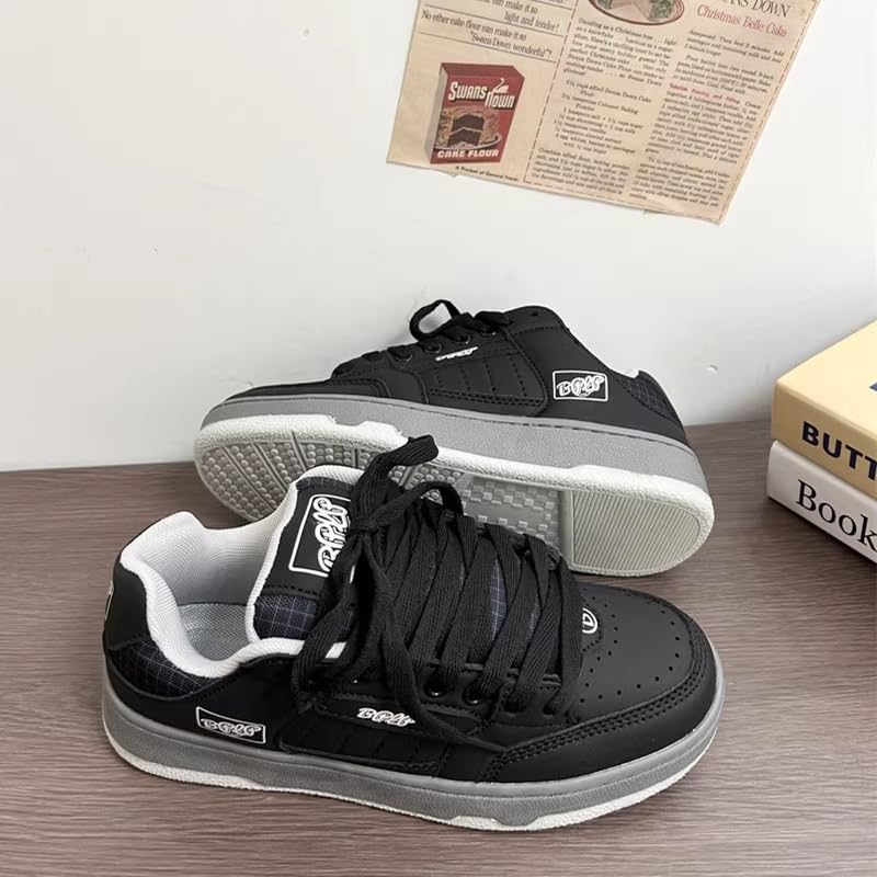 NICO×ASH Chunky Y2K Retro Skate Shoes for Women Fashion Checkerboard Pattern White Sneakers Versatile Casual Footwear4