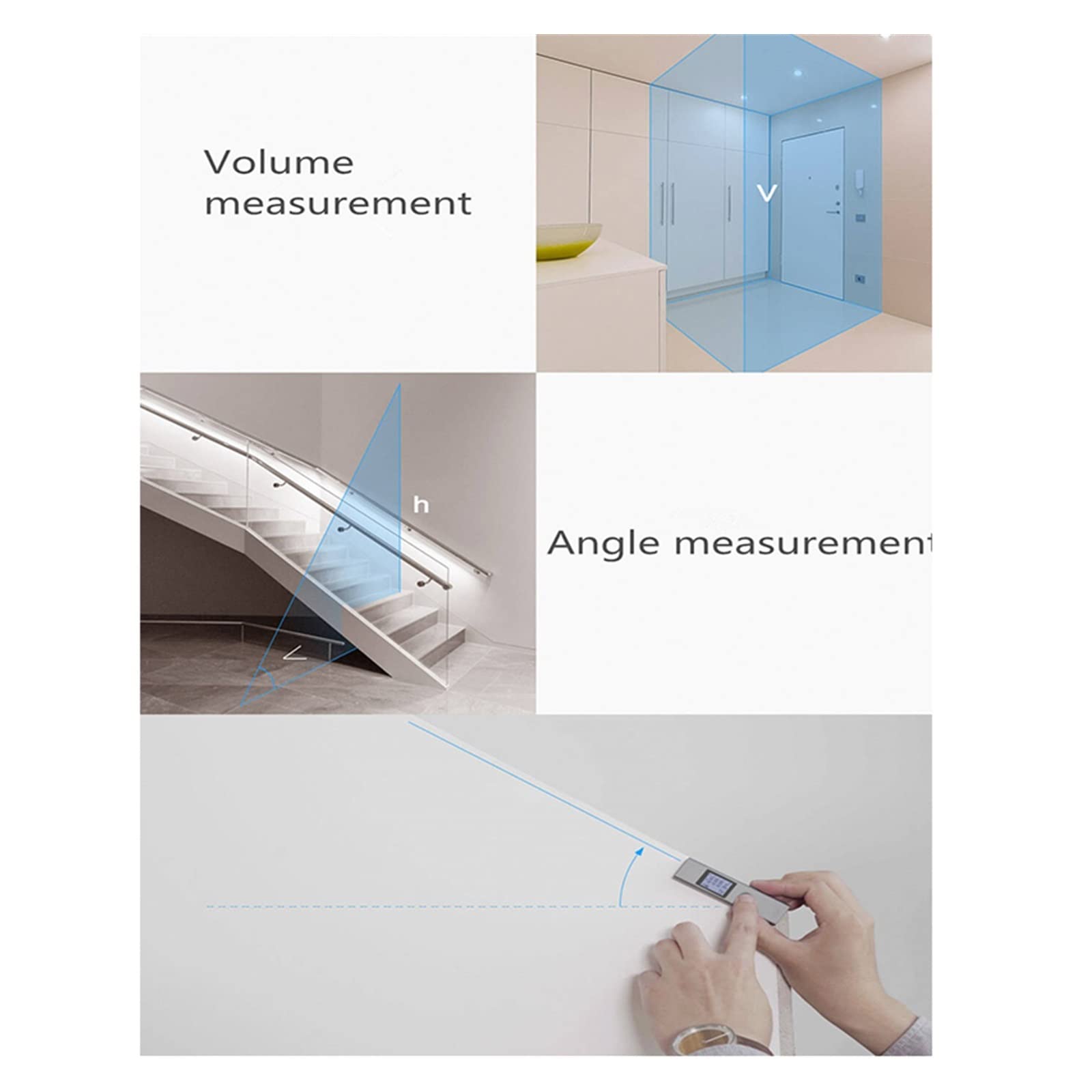 Medidor de área terrestre Telémetro láser 25/40 m LS-P/LS-1S Cargador USB portátil Medición de Alta precisión Telémetro láser Medir Distancia, área y Volumen (Color : 40m) (40m)
