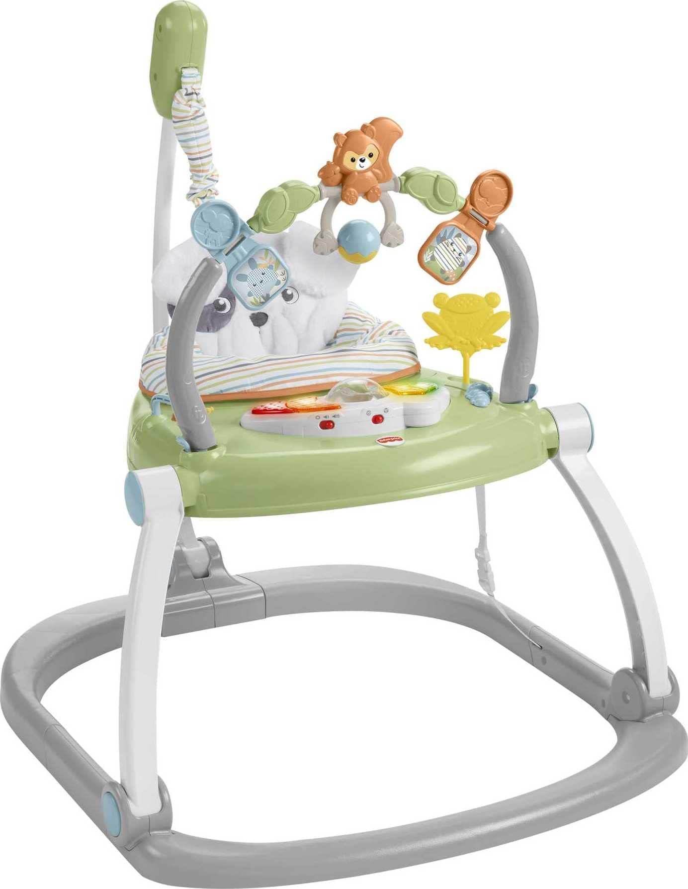 Fisher-Price Baby Bouncer SpaceSaver Jumperoo Activity Center with Lights Sounds and Folding Frame, Sweet Snugapuppy (Amazon Exclusive)
