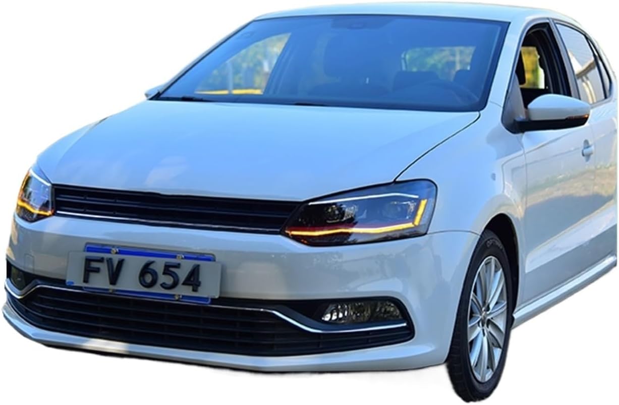 Car Headlights Compatible With VW POLO 2010-2018 Headlights DRL Hella LED Bi Xenon Bulb Fog Lights Car Accessory Polo Head Lamp(Right hand drive)