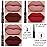 evpct 3Pcs Dark Brown Ruby Deep Red Matte Lip Liner Pencil and Liquid Lipstick Sets for Women Long Lasting Waterproof, 24 Hour Lipstick Lip Stick/Gloss Set labiales mate 24 horas originales, 02