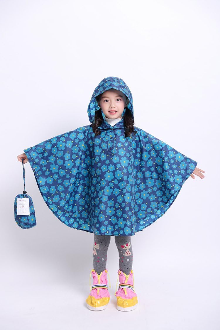 Freesmily Kids Cute Raincoat Waterproof Rain Poncho Jacket Coat for Girls Boys image 2