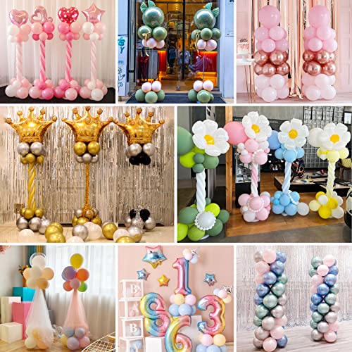 Rubfac Balloon Stand Kit, 2 Sets Of 6.6Ft Adjustable Height Balloon Column Kit For Floor With Metal Telescopic Pillar For Baby Shower Birthday Party Graduation Wedding Christmas Decorations #TOP6