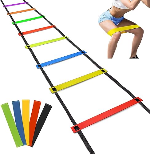 Lealyric Speed Agility Ladder Speed Training Equipment12 Rung Speed Ladder Training Exercise Ladders with Carrying Bag