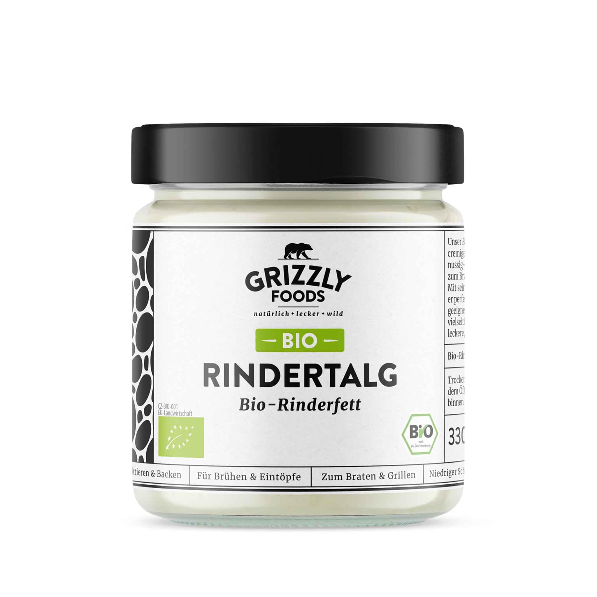 Bio Rindertalg & Bio Ghee Bundle Grizzly Foods 100% natürliche Fette zum Kochen Braten Backen