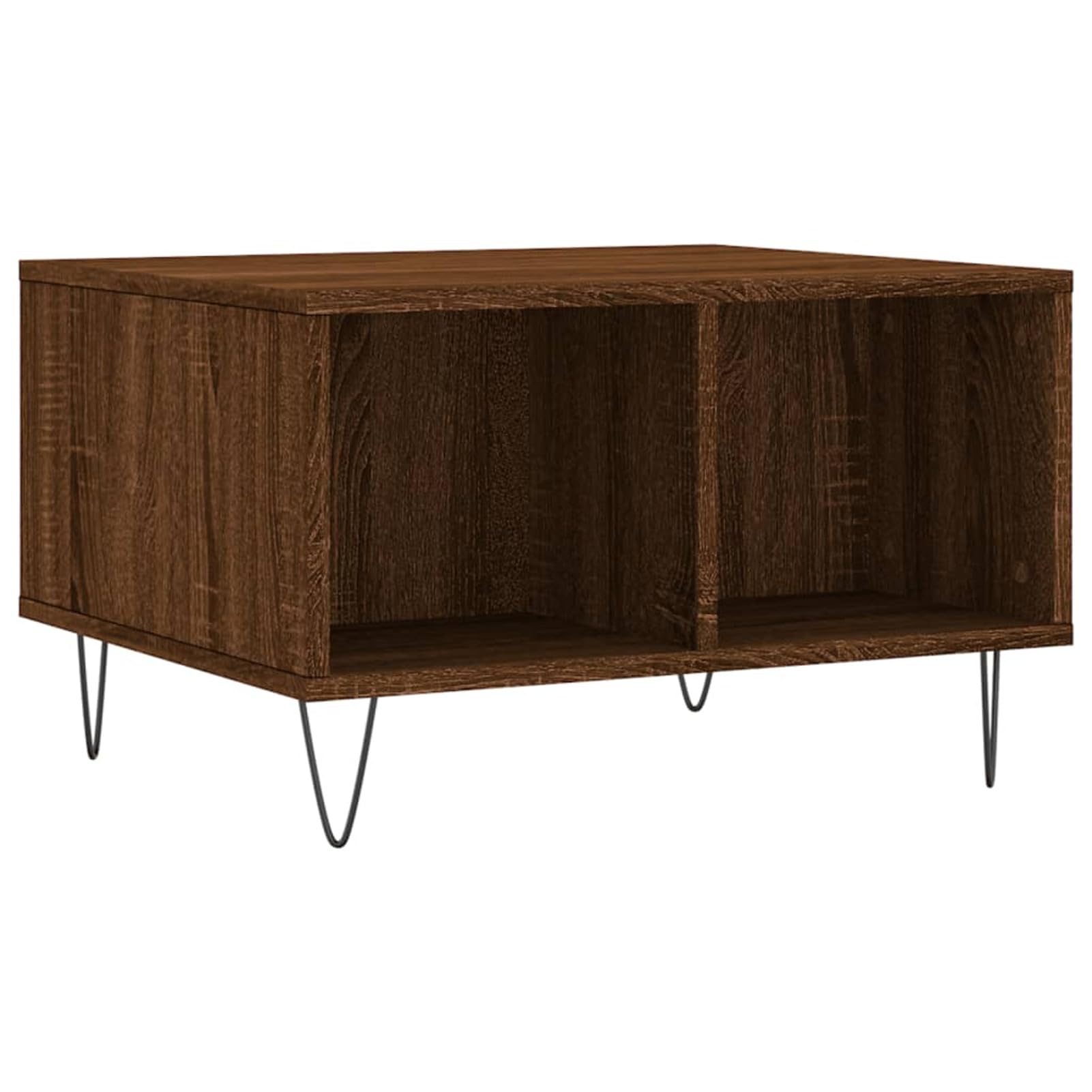 Homgoday Tavolino da caffè in rovere marrone, 60 x 50 x 36,5 cm, in legno ingegnerizzato, tavolino da tè per soggiorno, sala d'accoglienza degli ospiti, camera da letto e ufficio, tipo 1