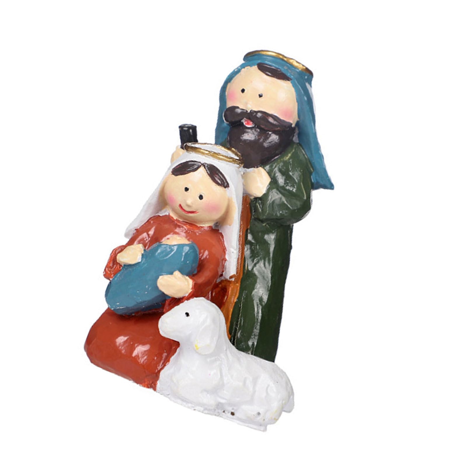 Tsophreniq Exquisites Sculpture Resin Scene Nativity Scene Figurine Suitable for Decorations and Family Religious Displays Nativity Figurine