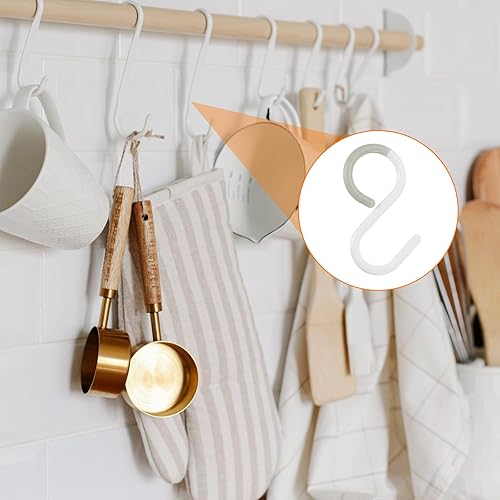 Miniatura 5 de HARFINGTON 6 ganchos de almacenamiento de plástico modernos en forma de S, ganchos colgantes de 3.5 pulgadas para cocina, armario, jardín, baño,