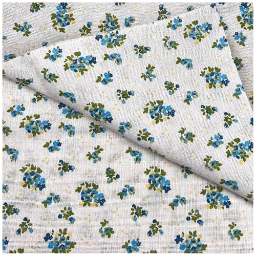 Tissu au mètre lin et coton pour couture de vêtement floral et décor de maison