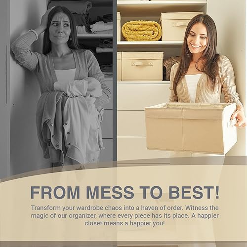 Miniatura 4 de Contenedores de almacenamiento de alta calidad para ropa, organizador multifuncional con divisores extraíbles fuertes y parte inferior dura, tapa