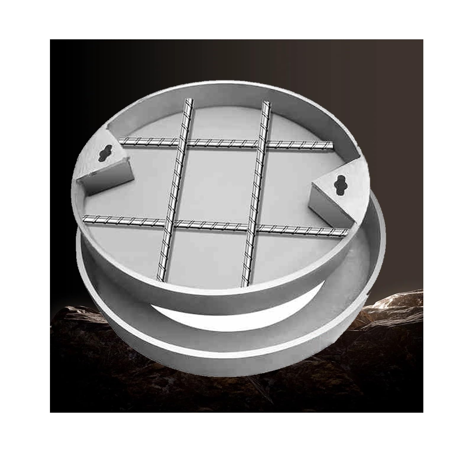GJMSSMY Invisible Manhole Cover, Round Drain Cover, Flush Septic Lid, Heavy-Duty Access Cover for Courtyard/Garden/Street (40x40x5cm/15.7x15.7x2in)