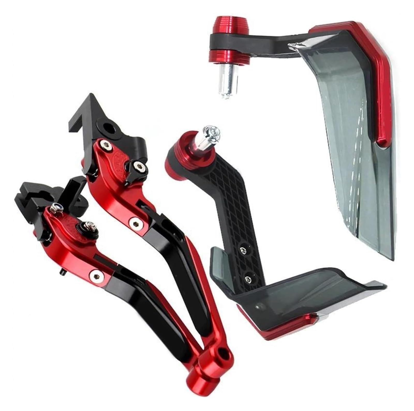 Paramani Moto Per LONCIN Per VOGE 500R 650DS 500DS Moto Leve Freno Frizione Deflettore Antivento Manubrio Paramani(Red-a)