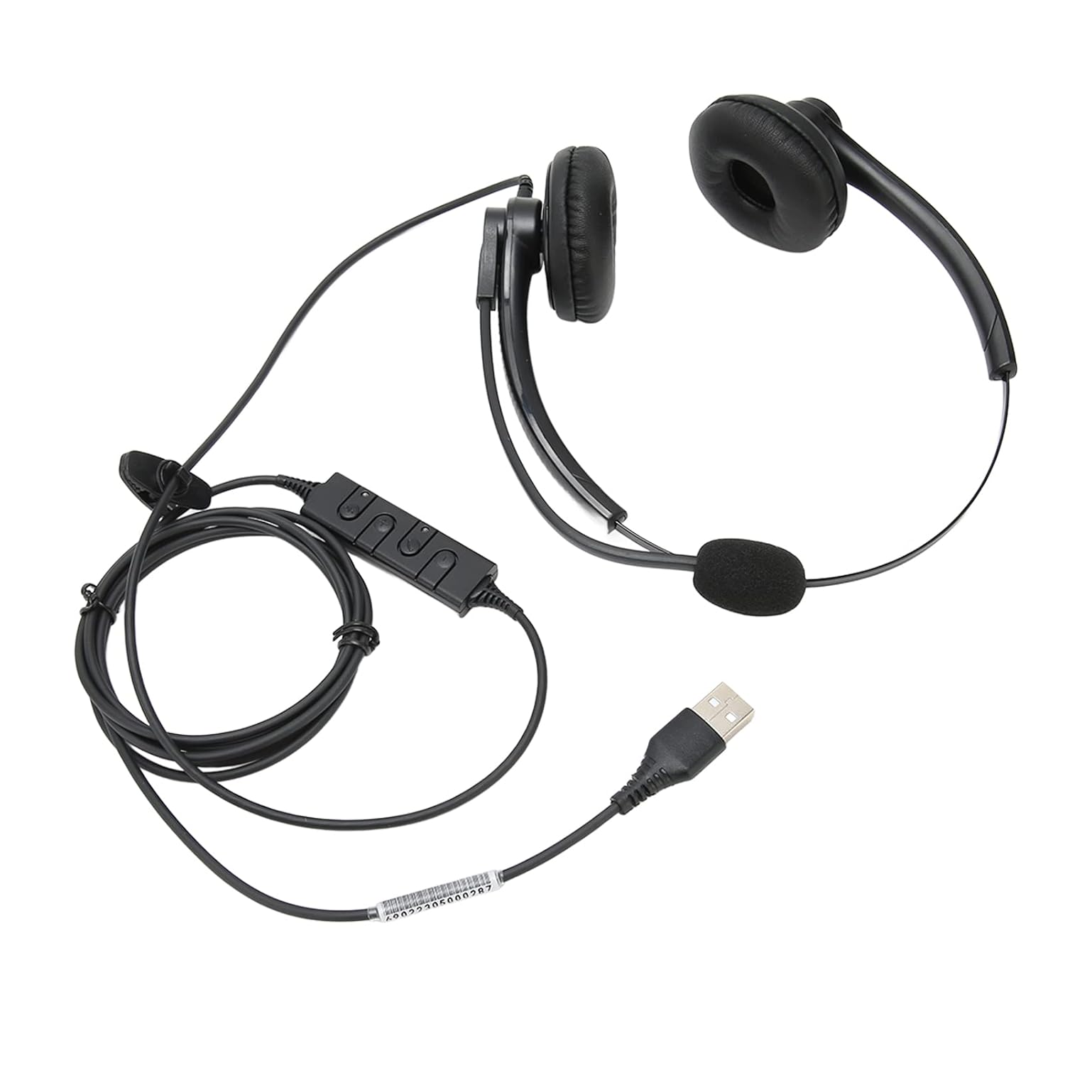 ADIUM Binaural Business Headset, Noise Reduction Protein Leather Earpads Wired Earphone with 330