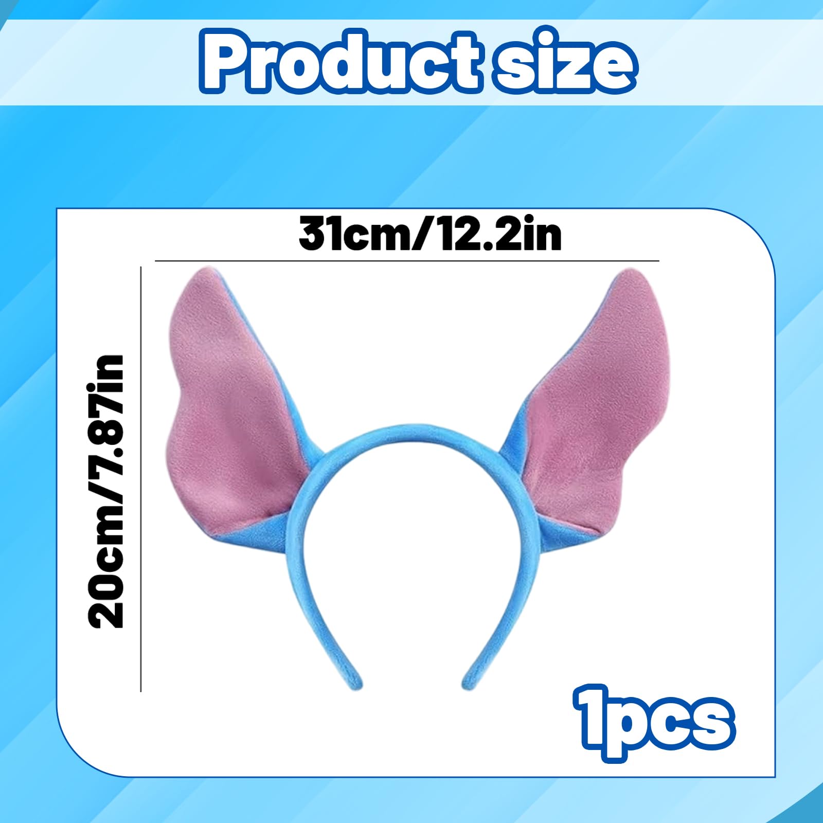BFSYRR Blue Ears Headband, Halloween Headband - Image 2