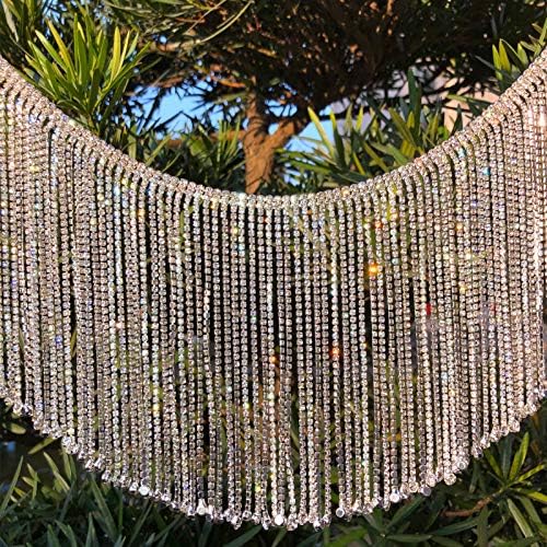 2 Yard Rhinestone Fringe Trim Rhinestone Ribbon Tassel