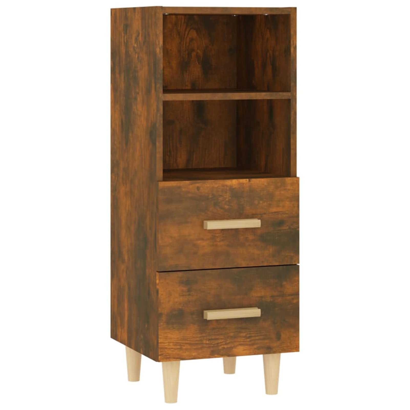 Tidyard Buffet en Bois Armoire de Rangement Organisateur de Maison 34,5x34x90 cm Bois d'ingénierie Chêne fumé