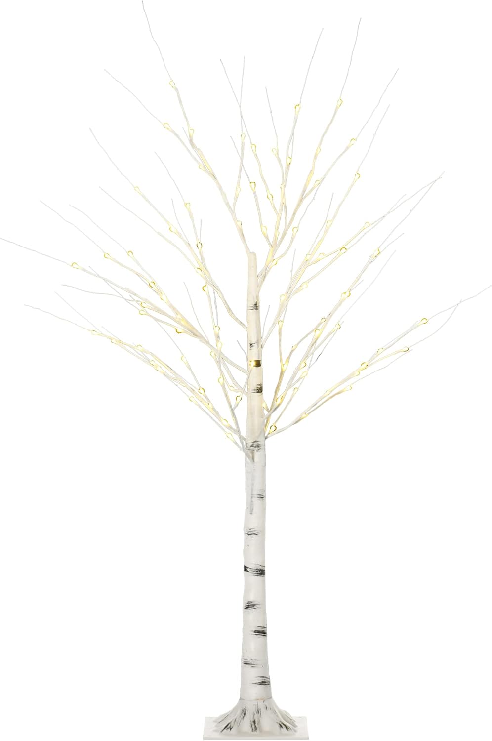 5ft Artificial White Birch Tree Light with Warm White PreLit LED Light for